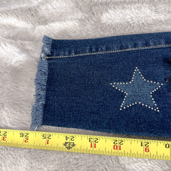 NYE Colombian made butt lifting star chain bling distressed jeans sz US 3 - Picture 10 of 13